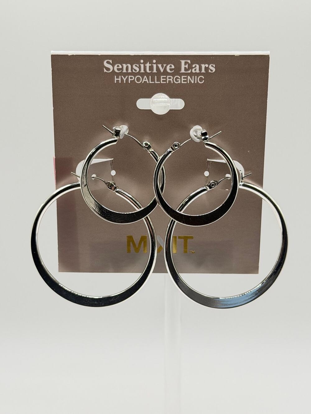 Silver Tone Hypoallergenic Double Hoop Earrings | NWT M·IT